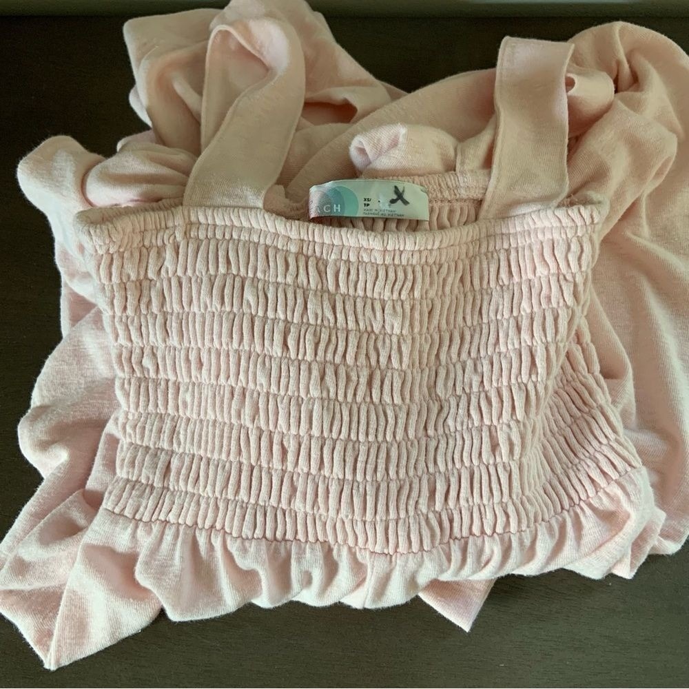FREE PEOPLE FP Beach Homecoming Wide Leg Smocked Romper Jumpsuit Blush Pink XS - Picture 11 of 13